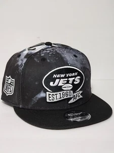 New Era Men's New York Jets Sideline Ink Dye 9Fifty Black Snapback Hat - Picture 1 of 8