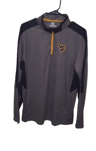 *NWT* West Virginia Mountaineers Blue gray Long Sleeve Size L Colosseum 1/4 zip - Picture 1 of 6