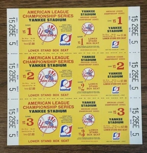 1972 New York Yankees ALCS 3-Game Phantom Ticket Proof - NM-MT - Picture 1 of 2