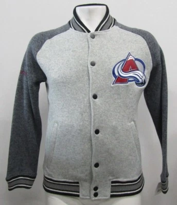 Colorado Avalanche NHL Men's G-III Full Snap Fleece Lined Varsity Jacket Gray L - Image 1 of 4