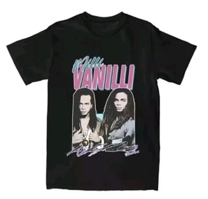Milli Vanilli R&B 100% Black Cotton T-shirt Free Postage - Picture 1 of 7