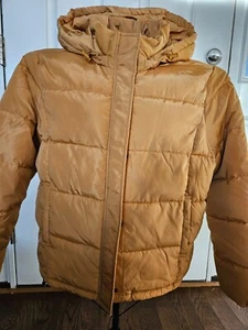 ARIZONA JEAN CO. Hooded Puffer Jacket Yellow Women’s Size Large -NEW. - Picture 1 of 5