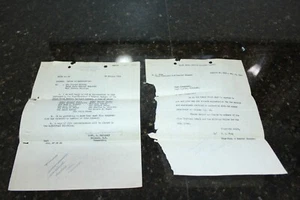Vintage 1948 Letter Parchment Paper Carbon Copies Train Derailment Fort Custer - Picture 1 of 13