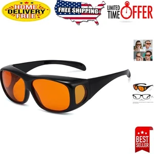 Lightweight 100% Blue Light Reduction Fitover Glasses with EVA Case - Medium Fit - Picture 1 of 8