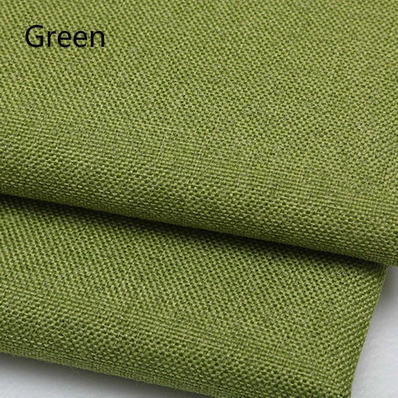 Cotton Linen Fabric Cloth Thickened Cushion Cover Sofa Pillow Solid Color Craft - Image 1 of 4