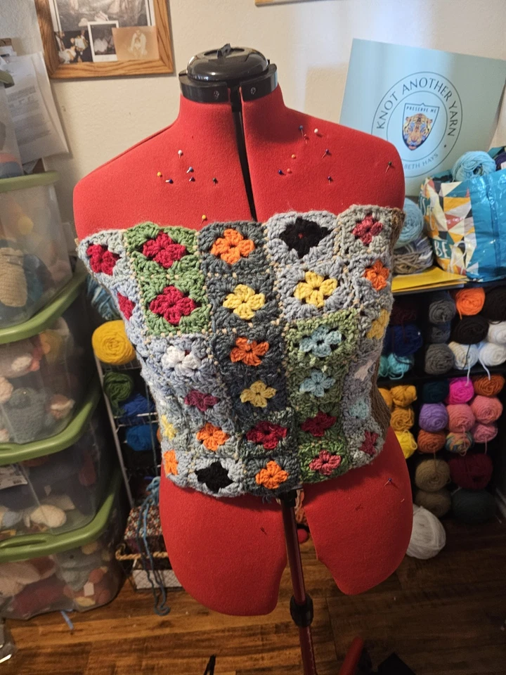 Hecho a mano ganchillo tema floral cordones corsé top verano transpirable no forrado Foto 1 de 4