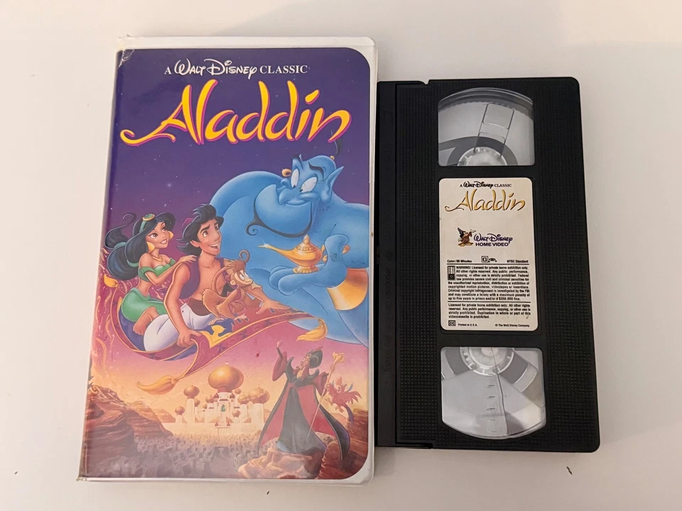 Aladdin (VHS, 1993) Walt Disney Classic Sticker Label Variant Very Rare - Bild 1 von 3