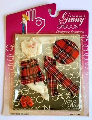Винтажный 1981 Vogue куклы мир Джинни SASSON дизайнерский наряд красный тартан клетку - Изображение 1 из 4