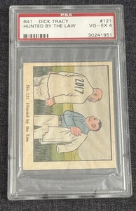 1937 R41 DICK TRACY CARD #121 HUNTED BY THE LAW PSA 4 VG-EX - Picture 1 of 2