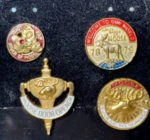 Vintage 1970’s Loyal Order Of Moose Lodge Pin Tie Tack Set - Picture 1 of 6