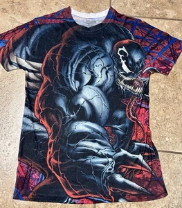 Venom Symbiote All Over Print T-shirt Spider-Man Villain Men's Small Marvel - Picture 1 of 5