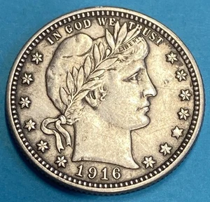 1916 D Barber Quarter XF+ To AU Details - Picture 1 of 2