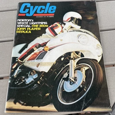 Cycle Motorcycle Magazine December 1974 Norton White Lightening 850cc Yamaha 350 Foto 1 de 4