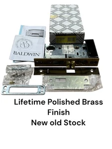 Baldwin 6318.003.RLS MORTISE Lock Passage Lifetime Polished Brass RH NOS - Picture 1 of 6
