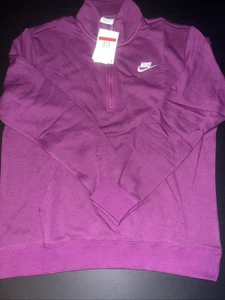 Women’s Nike Sportswear Club Fleece 1/2 Zip Sweatshirt Size Large - Picture 1 of 4