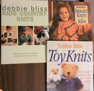 Lot of 3 Debbie Bliss 30 Kids Country, 25 Bright Knits & 30 Toy Knits Books - Picture 1 of 2