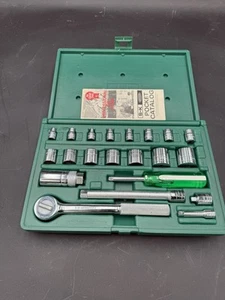 S-K SK Tool 21 pc. 3/8" & 1/4" Drive Ratchet Socket Set w/ Case Box USA Dresser - Bild 1 von 10