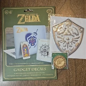 Legend of Zelda Konvolut - Decals und Sammelpin, 3 Stück, NEU - Bild 1 von 9
