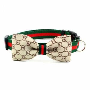 Lazo extraíble para cuello de perro gato a cuadros ~ Lujo para mascotas hebilla clásica a rayas S M - Imagen 1 de 17
