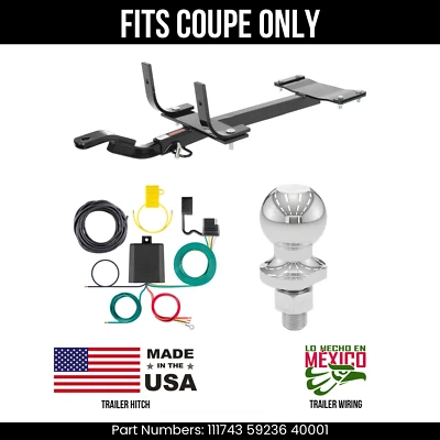 For 2000 BMW 323Ci Trailer Hitch 4 Pin Wire 178" Ball Fit Coupe Curt 2K 1.25" - Image 1 of 4