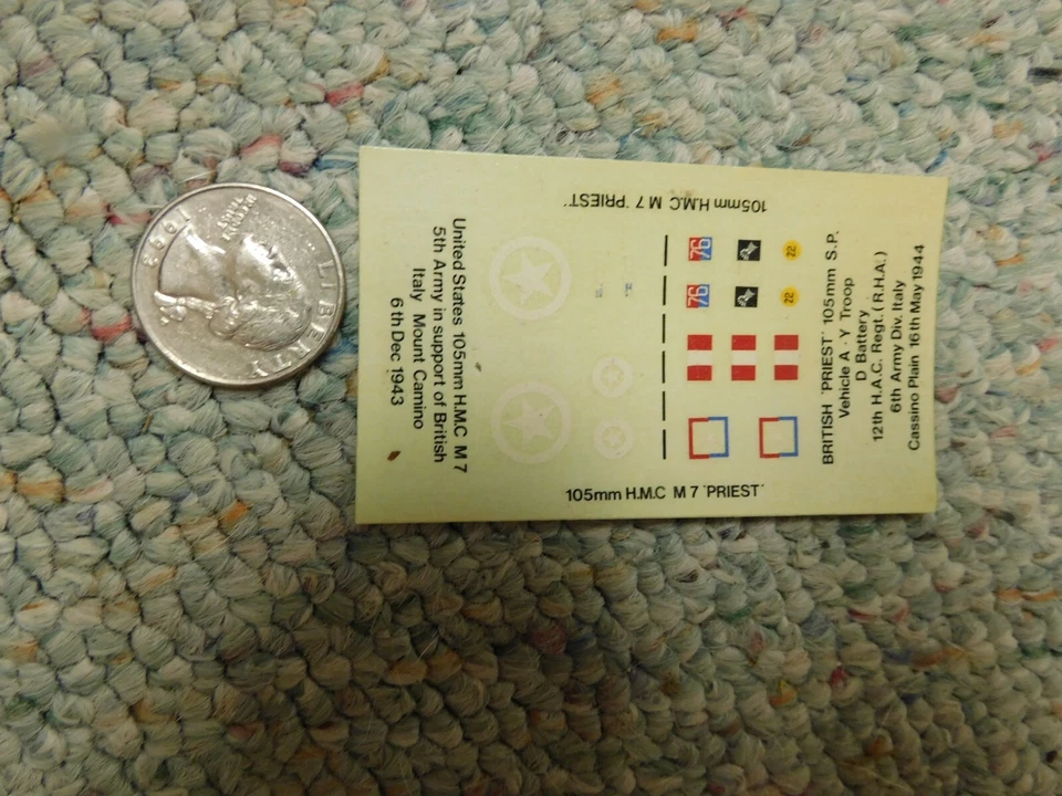 Matchbox decals 1/76 105mm HMC M7 Priest XX43 - Image 1 of 1