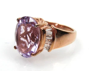 D'Joy ovaler Amethyst Ring Roségold über Sterlingsilber 925 Größe 9 - Bild 1 von 6
