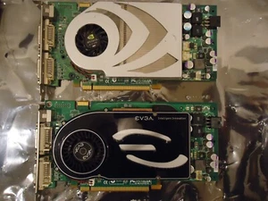 2 x NVIDIA eVGA GeForce 7800GT 256MB PCIE Retro PC Vintage SLI Collectors Item - Picture 1 of 17