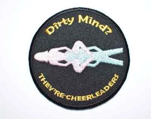 Dirty Mind? Funny Sexy Iron-On Embroidered Clothing Patch Biker Jacket Vest Hat - Picture 1 of 2