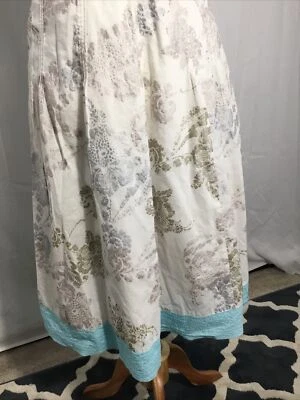 Falda Susan Bristol Crema/Azul/Dorado/Plateado Floral Vintage Pradera Cottagecore 12 Foto 1 de 4