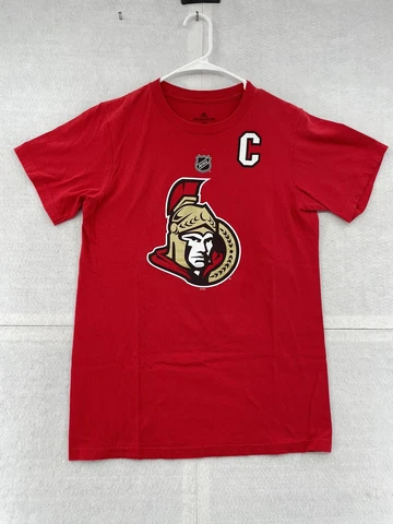 Ottawa Senators Shirt Adult Small Red Short Sleeve Adidas Erik Karlsson #65 NHL Cover