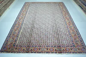 Blue Handmade Oriental Antique Rugs, 6.7x9.4ft, Blue Turkish Kayseri Floral Rug, - Picture 1 of 8