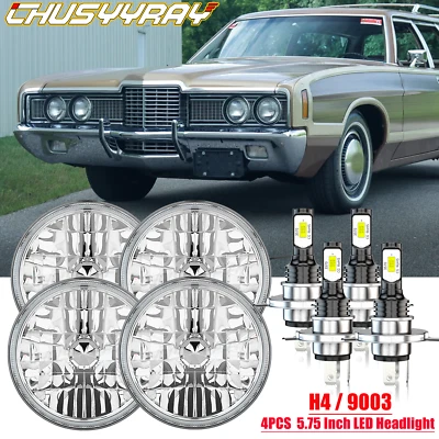 Faros LED 4 piezas 5-3/4 5,75" alto/bajo con DRL para Ford Country Squire 1958-1978 Foto 1 de 4
