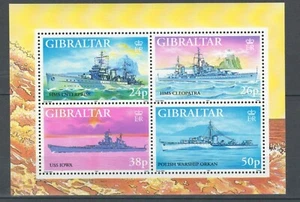 GIBRALTAR BRITISH COMMONWEALTH WARSHIPS WW II MNH SOUVENIR SHEET LOT (SHI 155) - Picture 1 of 1