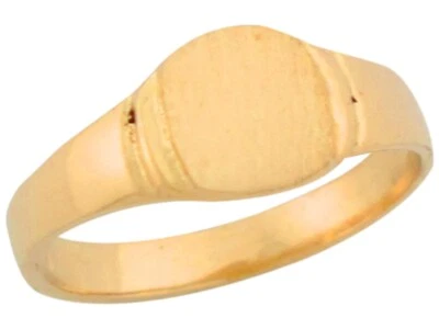 10k or 14k Yellow Gold Contemporary Signet Cute Baby Ring - Image 1 of 4