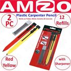 Neilsen Plastic Carpenter Pencil With Sharpener 12 Refills Works On Metal CT4053