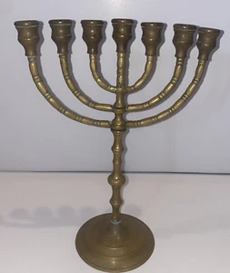 Antique Menorah Bronze/Brass judaica Hanukkah - Picture 1 of 14