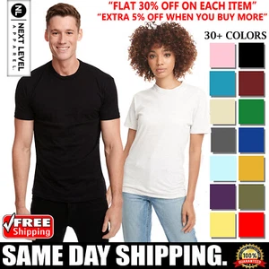 Next Level Apparel Unisex Premium Plain TShirt Super Soft Blank Fit T-Shirt 3600