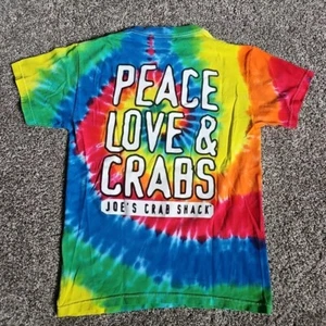 Joe's Crab Shack Size Small Tie-Dye Myrtle Beach SC (Peace Love & Crabs) Shirt - Picture 1 of 9