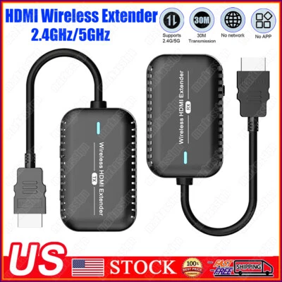 1080P 60Hz Wireless HDMI Extender 2.4GHz/5GHz WiFi Transmitter Receiver Adapter~ - Image 1 of 4