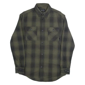 QUIKSILVER Mens Shirt Green Check Long Sleeve XS - Picture 1 of 6
