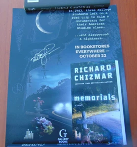 Richard Chizmar signed Memorials Advertising Poster 14 x 11, NM, free shipping - Picture 1 of 3