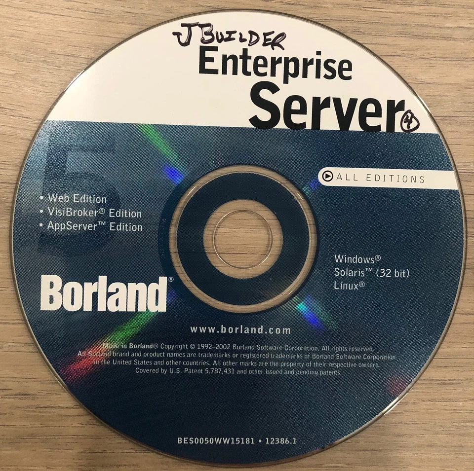 Borland Enterprise Server 4 -Windows Linux Solaris - Web AppServer VisiBroker Ed Foto 1 de 1