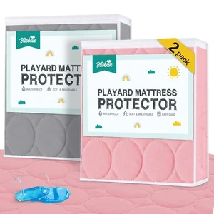Pack de 2 Sábanas Impermeables Pack 'n Play Acolchadas Protector Ajustable para Graco Playard - Imagen 1 de 6