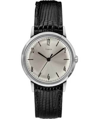 Timex TW2R47900 Men's Marlin Hand-Wound 34mm Leather Strap 3-Hand Analog Watch - Image 1 of 3