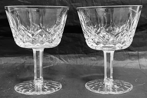 PAIR Ireland Waterford Crystal LISMORE Liquor Cocktails 4 1/8" SIGNED EXCELLENT - Picture 1 of 11