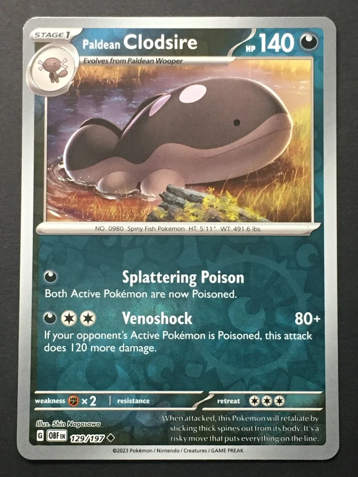 Paldean Clodsire - Uncommon SV03: Obsidian Flames 129/197 NM - Image 1 of 1