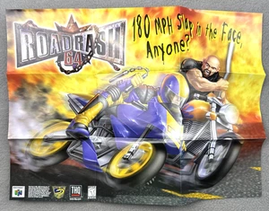 Road Rash 64 Destruction Derby 64 N64 Nintendo Racing Poster Promo Originale Arte - Foto 1 di 3