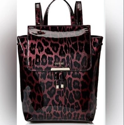 GUESS womens Varsity Pop Leopard Backpack - Image 1 of 4