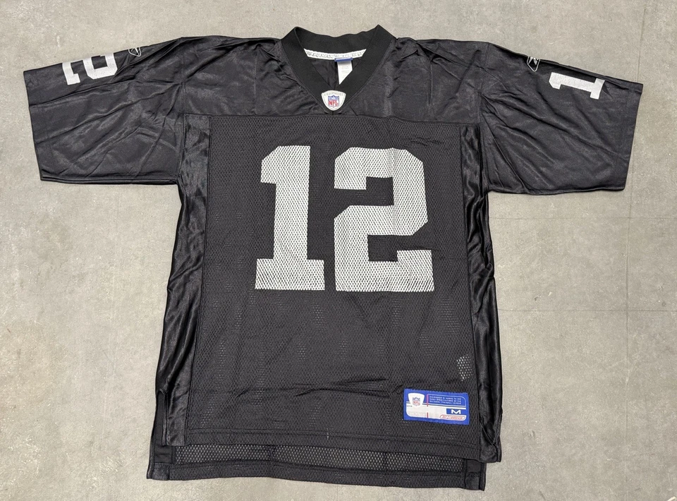 Camiseta deportiva Rich Gannon #12 Oakland Raiders NFL Reebok negra para hombre talla mediana Foto 1 de 4