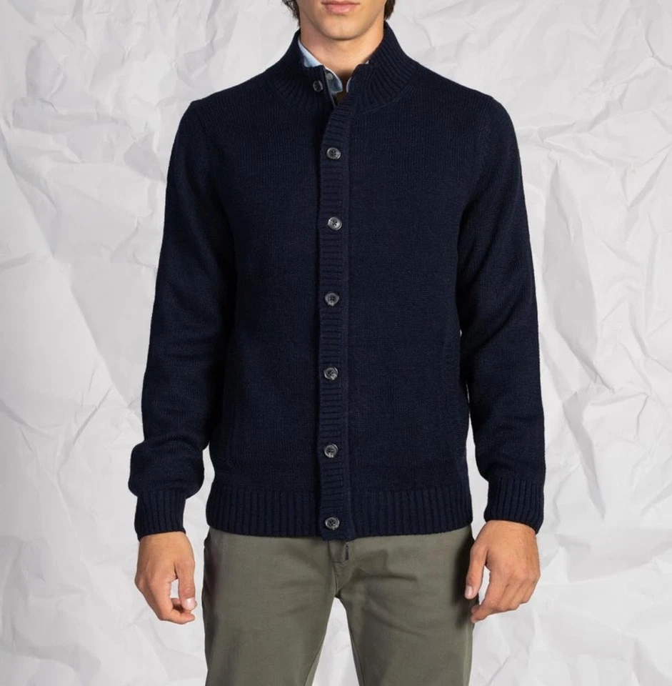 Cárdigan con botones y cremallera en color azul - Imagen 1 de 1